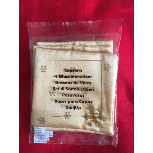 Avon 4 Gold Coasters - Golden Wedding, Party, Christmas, any Celebrations.