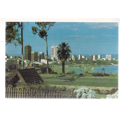 SKYLINE FROM KINGS PARK, PERTH, WESTERN AUSTRALIA,, used postcard =