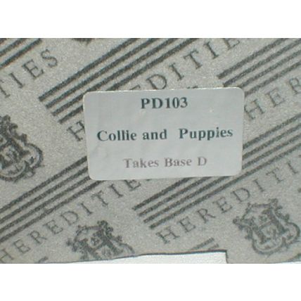HEREDITIES, BORDER COLLIE AND PUPPIES, Farmyard, 1980's ,Old, Very Rare.