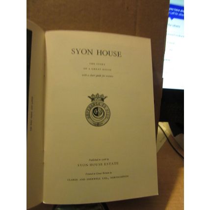SYON HOUSE, LONDON history, guide book 48 pages 1968 P/B #