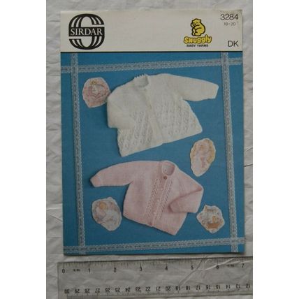 Vintage: Sirdar 3284 cardigan & matinee coat, birth to 9 months, DK
