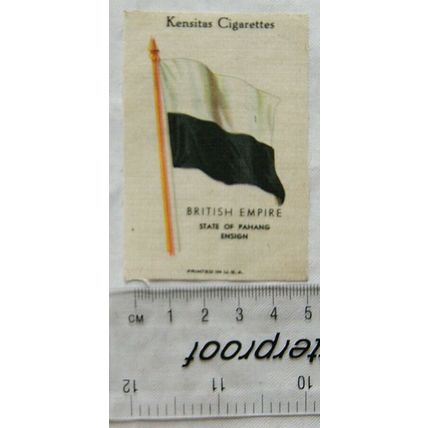 1938 Kensitas Cigarette Silk, British Empire, State of Pahang Ensign