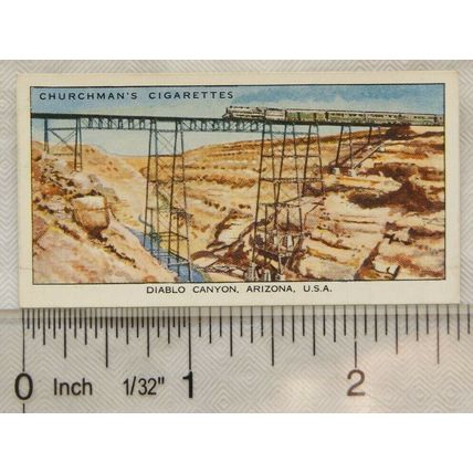 1937 Churchman Wonderful Railway Travel No. 44 Diablo Canyon, Arizona, USA