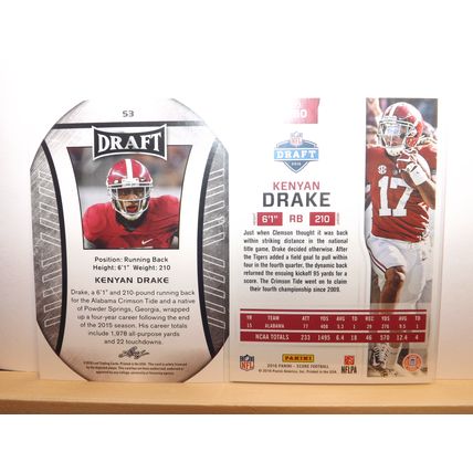 2016 Panini Score/ Leaf Draft KENYAN DRAKE (UA/Dolphins) 2 x Rookie Cards