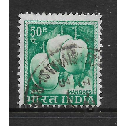 INDIA 1967 50p BLUE GREEN MANGOES SG 514 FINE USED#