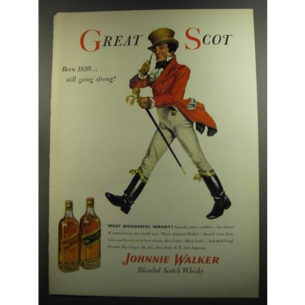 1952 Johnnie Walker Scotch Ad - Great Scot