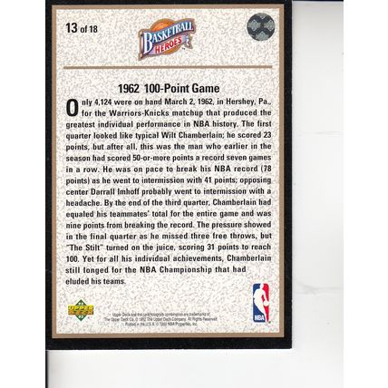 WILT CHAMBERLAIN 1992 AUTOGRAPHED LOS ANGELES LAKERS HOF WORLD CHAMPION CENTER