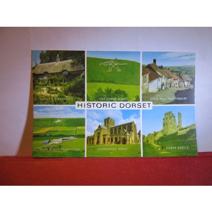 HISTORIC DORSET county . multiview unused postcard by J. Salmon 1970s =