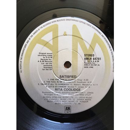 RITA COOLIDGE - SATISFIED (VINYL LP, 1979)