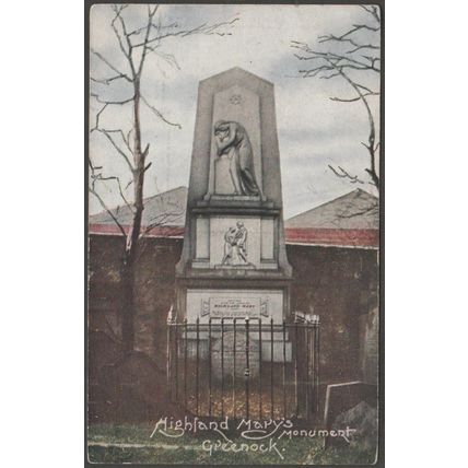 Highland Mary's Monument, Greenock, c.1905 - Irish Pictorial Card Co Postcard