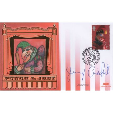 Jimmy Cricket Irish Comedian Rare Hand Signed Punch & Judy FDC