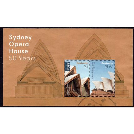 AUSTRALIA: 2023, SYDNEY OPERA HOUSE, 50 YEARS, USED MINIATURE SHEET. 446/447
