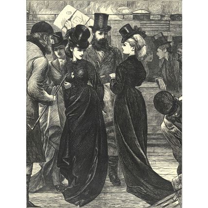 SPECIAL TRAIN FOR THE MEET 1872 VICTORIAN ENGRAVING