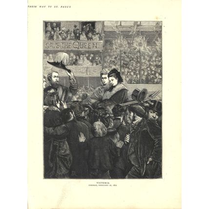 QUEEN VICTORIA - TUESDAY, FEBRUARY 27, 1872 1872 VICTORIAN ENGRAVING