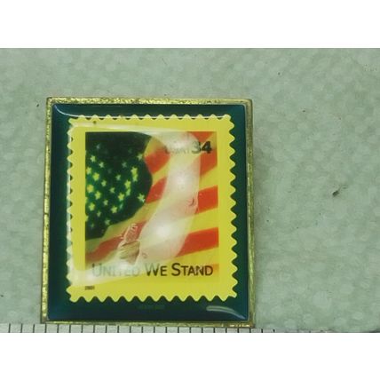 Vintage American Flag United We Stand USA 34 Cent Stamp Lapel Pin