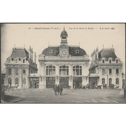 Vue de la Gare et Buffet, Saint-Omer, c.1905-10 - Berthaud Frères CPA BF40