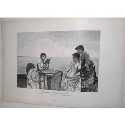 Um Meerestrande, by Van Den Bos .. 1886.