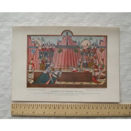 c1930 colour illustration Tournament at St. Inglevere near Calais