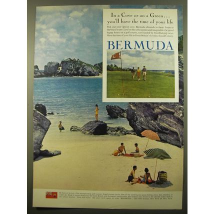 1961 Bermuda Tourism Ad - In a Cove or on a Green