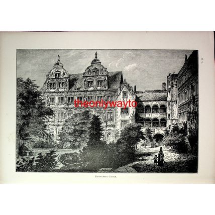 Heidelberg Castle, Germany, Book Illustration (Print), 1893