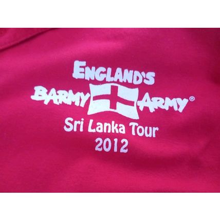 2012 Sri Lanka Tour Barmy Army Red Polo Shirt England Cricket Supporters XL