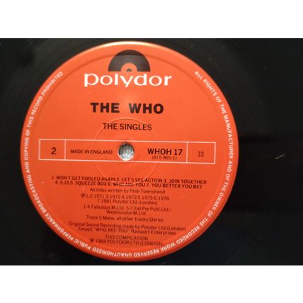 THE WHO – THE SINGLES - 12" ALBUM
