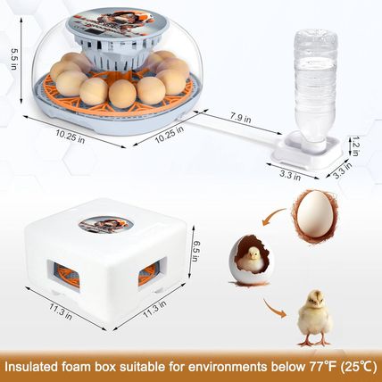 Smart Chicken Incubators for Hatching Eggs with Automatic Turner Small Poultry D