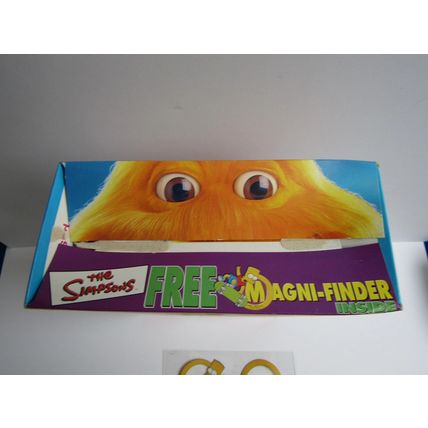 Quaker - Sugar Puffs 2001 The Simpsons Cereal Box & Uncut Sheet of Magni-Finders