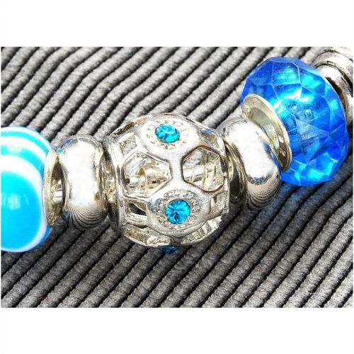 Fully Loaded Silver Plated Bracelet Disco Ball Charm Euro Beads Jewellery 1984