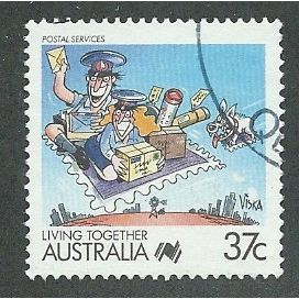 AUS 1988 37c 'LIVING TOGETHER - POSTAL SERVICES' FINE USED (EBID44-477)