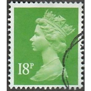 1971-96 Machin 18p.Value. Bright Green.One Centre Phos Band. Fine Used