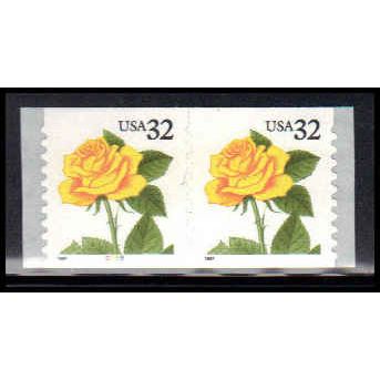 3054 32c Yellow Rose Very Fine MNH CNP Left 2233 PA1875