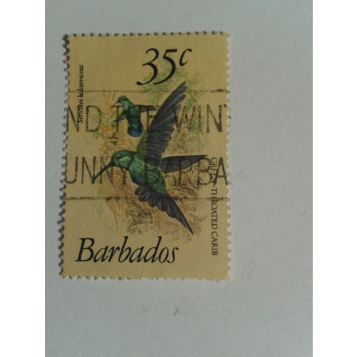 BARBADOS 1979..- BIRDS..Green-throated carib.. 35c