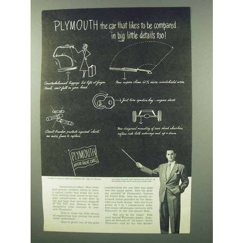 1949 Plymouth Cars Ad - Likes to Be Compared