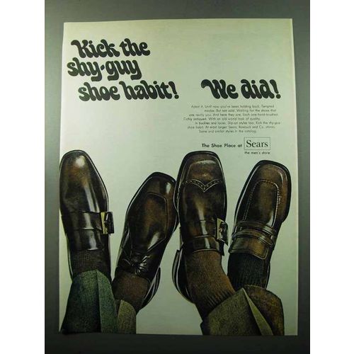 1969 Sears Shoes Ad - Kick The Shy-Guy Habit