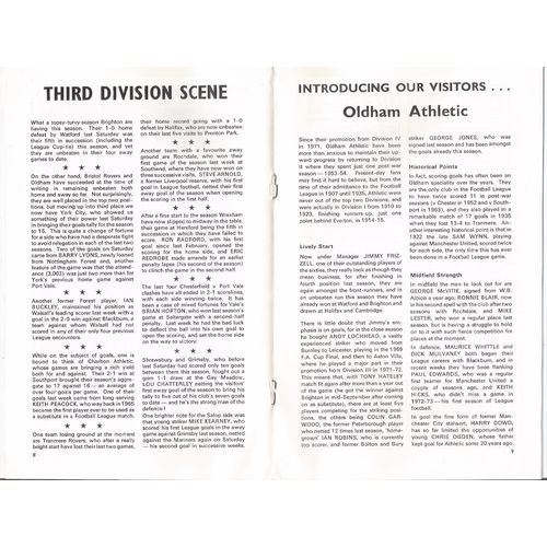1973-74 ALDERSHOT v OLDHAM ATHLETIC (Good To Very Good Condition - No Writing)