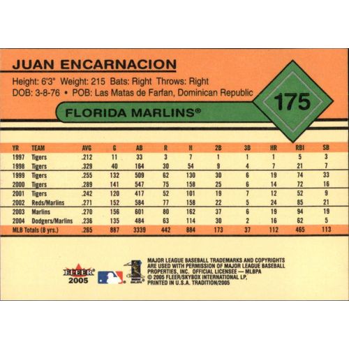 2005 Fleer Tradition Juan Encarnacion #175