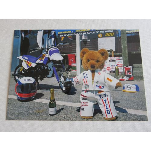 Isle Of Man Teddy Biker Ted Postcard MT16