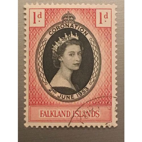 Falkland Islands QEII 1953 Coronation Used SG 186 Sc 121 stamp queen elizabeth