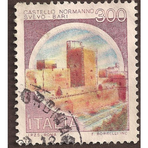 ITALY, castle, red, 300 Lire