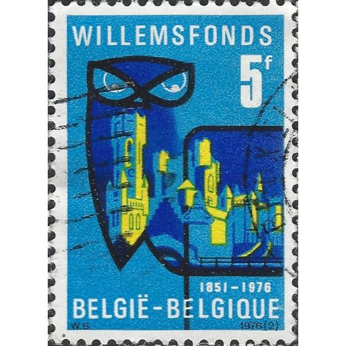 BELGIUM, Willemsfonds Emblem, violet 1976, 5F, #2