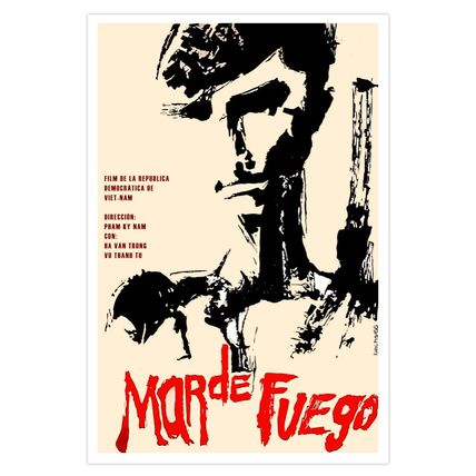 Spanish Movie Poster 4 film Sea of FIRE.Viet Nam Art.Home room wall decoration