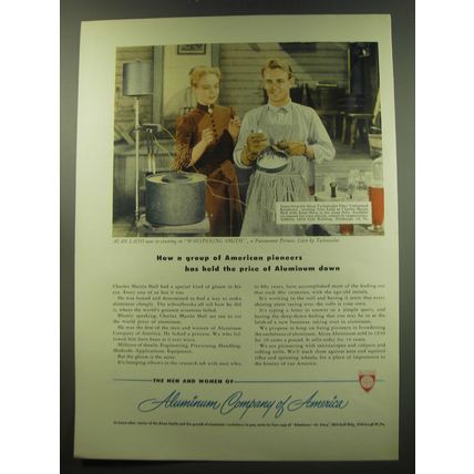 1949 ALCOA Aluminum Company of America Ad - Alan Ladd and Janet Shaw