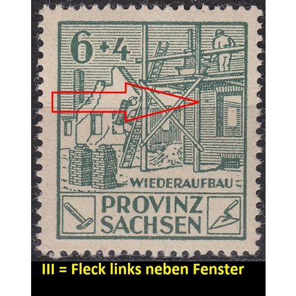 GERMANY Alliiert SBZ [Provinz Sachsen] MiNr 0087 III ( **/mnh ) [01] Plattenfehl