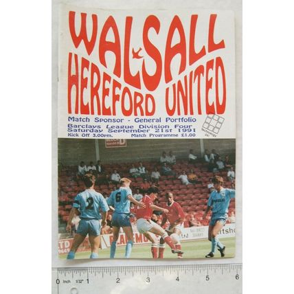1991 programme Walsall v. Hereford United