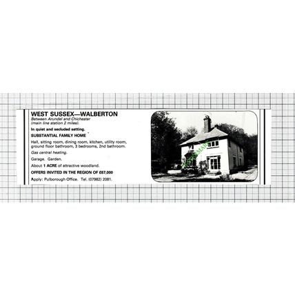 Walberton West Sussex House Sale Advert - 1980 Cutting