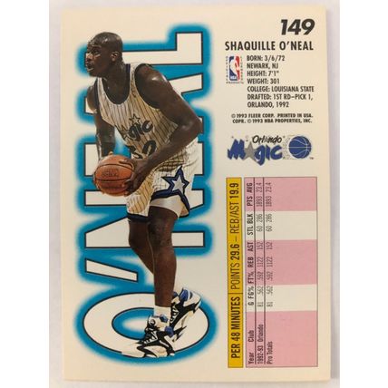 1993-94 Fleer #149 Shaquille O'Neal