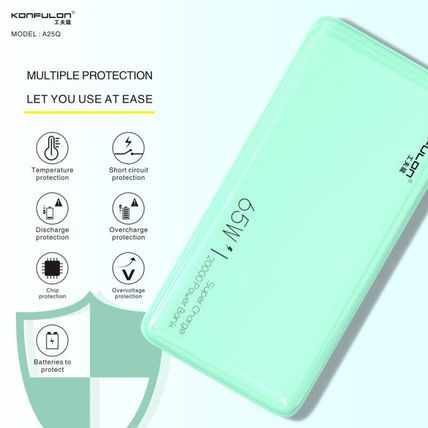 Konfulon 65W Power Bank 20000mAh for Phone iPad MacBook 45W Laptop Kodak Surface