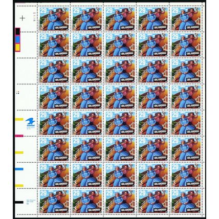Oklahoma American Music Sheet of Forty 29 Cent Postage Stamps Scott 2722