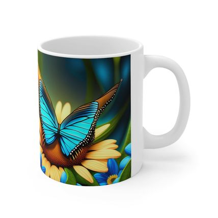 December Blue Topaz Birth Month Colors Fairies & Butterflies #3 Mug 11oz AI Deco